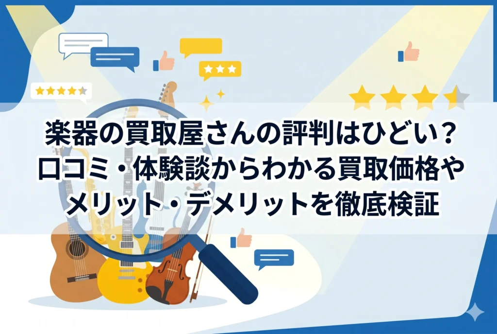 楽器の買取屋さんの評判はひどい？口コミ・体験談からわかる買取価格やメリット・デメリットを徹底検証