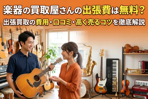 楽器の買取屋さんの出張費は無料？出張買取の費用・口コミ・高く売るコツを解説
