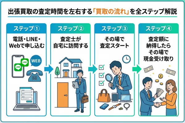 出張買取の査定時間を左右する「買取の流れ」を全ステップ解説